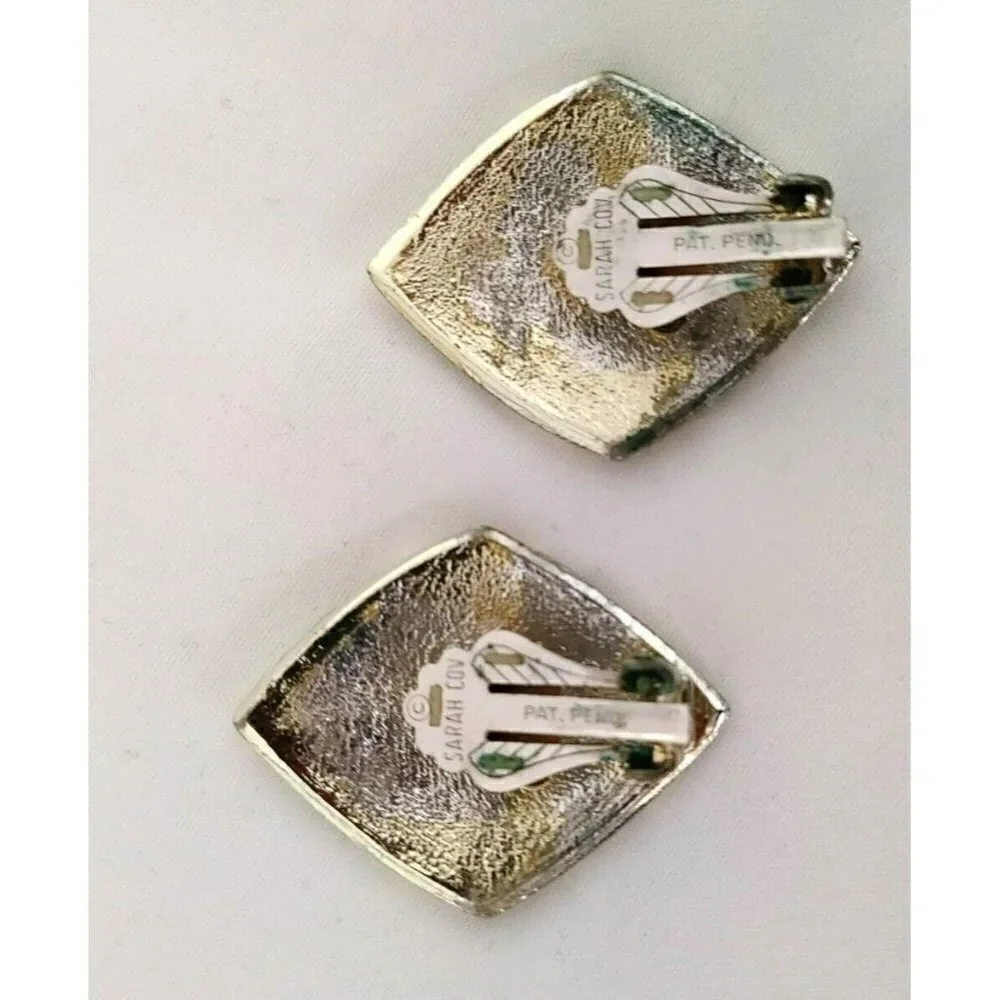 Vintage Sarah Coventry 3 Piece Silver Panel Bracelet Pendant/Pin Clip Earrings